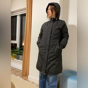 Black oversized winter coat